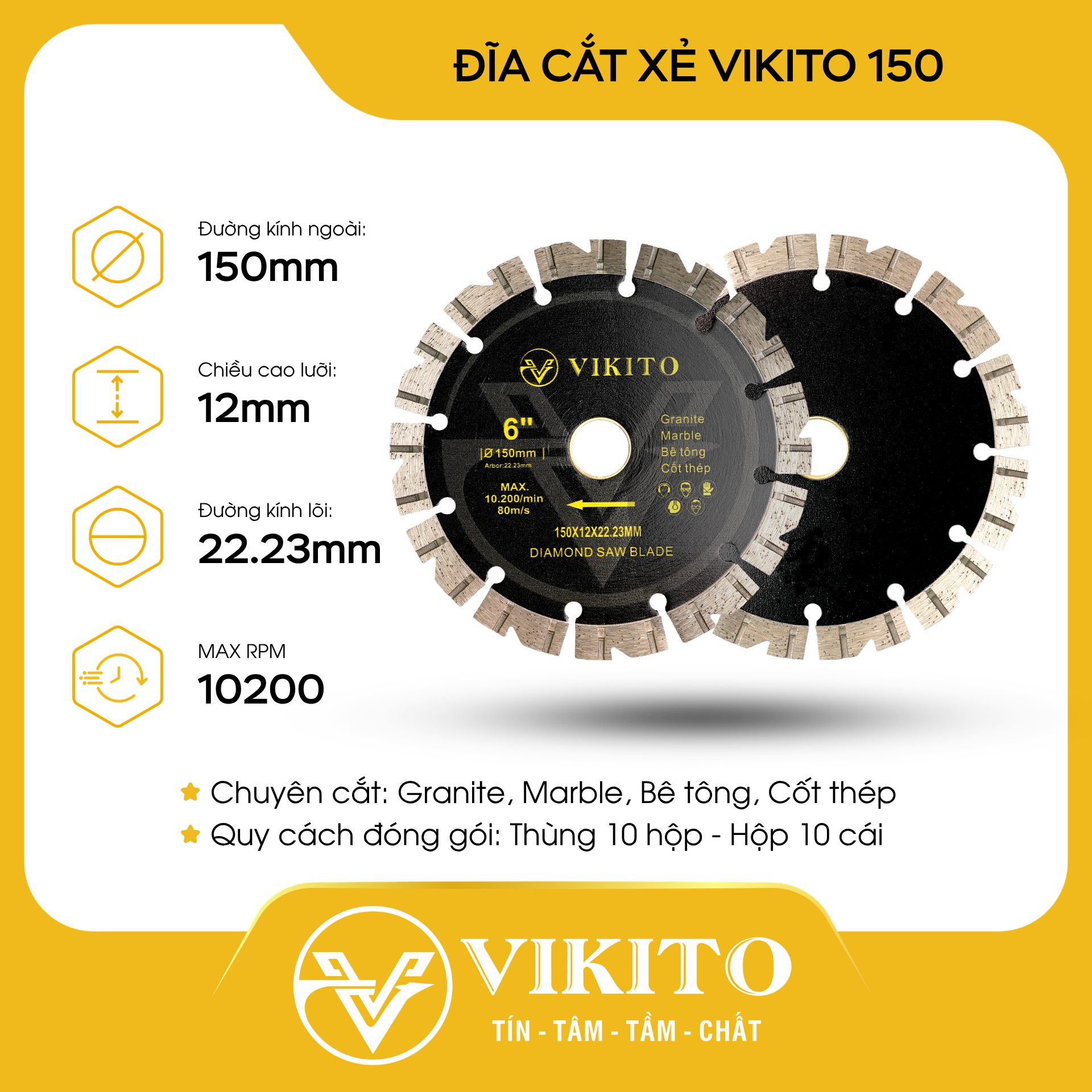Đĩa cắt xẻ VIKITO 150